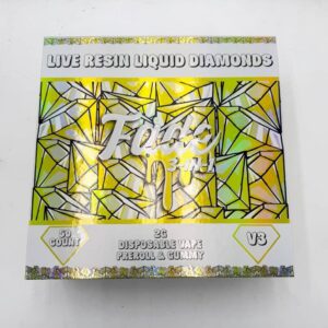 Fade 3-in-1 Live Resin Liquid Diamonds 50 count box featuring 2G disposable vape, preroll, and gummy branding.