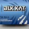 Closed blue BLK KAT 50 pack master box containing 2G live diamonds vapes for bulk wholesale.