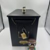 Hollowtips 2g Disposable black ammo container box with gold lock and latch