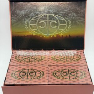 Opened Clean Carts 2g Disposable master display box with inner strain packs