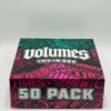 The vibrant pink, teal, and black exterior packaging of the Volumes 2G Two in One 50-pack wholesale display box.